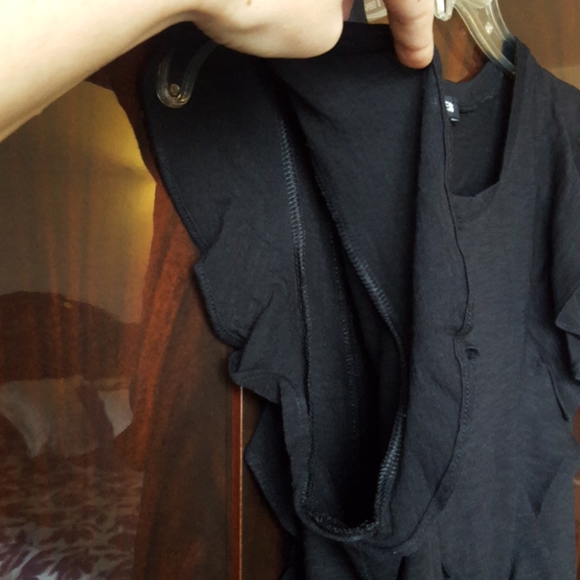 Express Black Ruffle Top - Picture 6 of 9